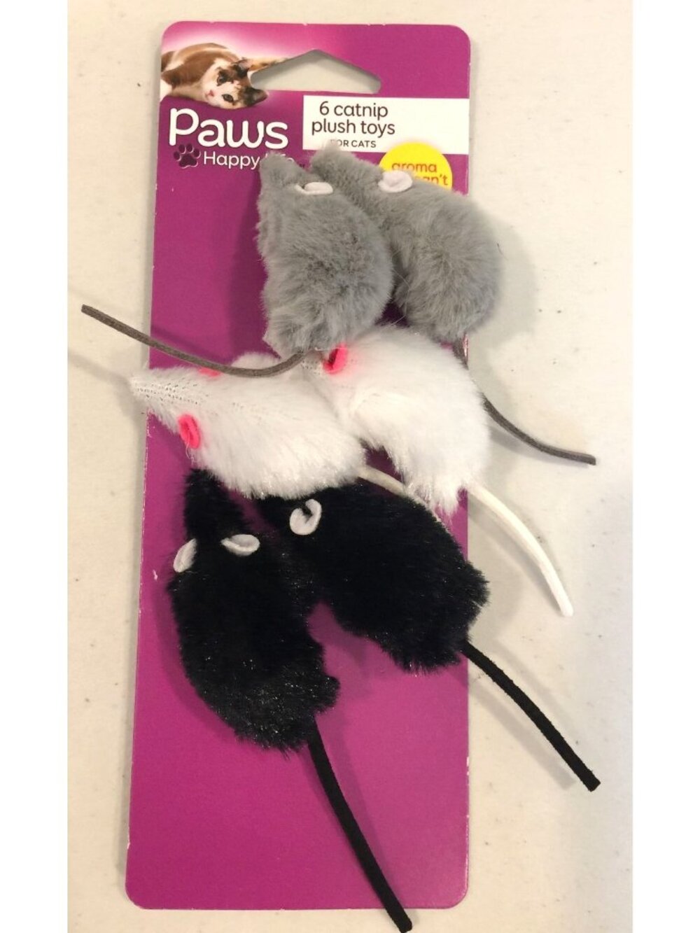 Paws Happy Life Mouse with Bell Catnip Mini Mice Plush Cat Toys Set of 3 - Picture 4 of 5